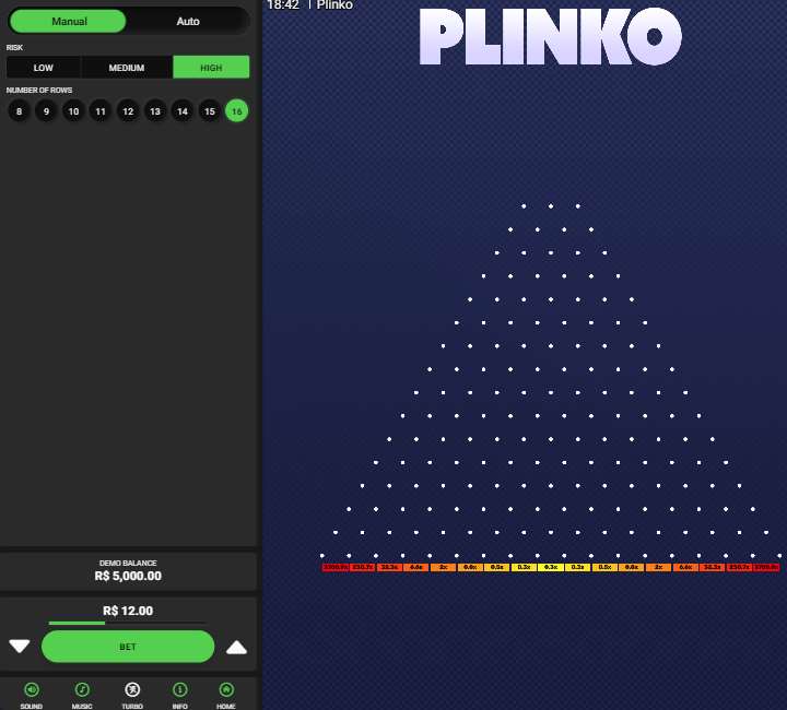 menu plinko game